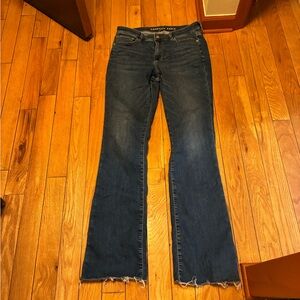 American Eagle Dark High Rise Skinny kick - size 12 - extra long -36 inseam